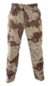 US Army 6 Color Camouflage Chocolate Desert Trousers Pants Bdu x Small Long - Picture 1 of 4