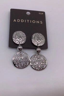 Pendientes de clip de plata/cristal de Chico's nuevos con etiquetas Foto 1 de 4