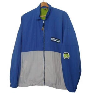 ABC Sports Windbreaker Jacket Men XL Full Zip Blue Gray News Vintage Retro - Picture 1 of 12