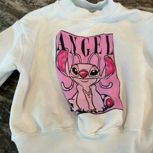 Zara White and Pink Stitch Sweatshirt 6-7 girls - Picture 1 of 3