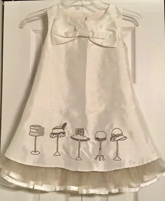 Persnickety Girls Henrietta Dress Sz 8 Embroidered Hats & Tulle Ruffle USA EUC - Image 1 of 4