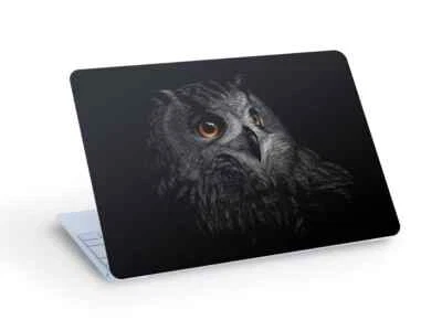 OWL LAPTOP SKIN Decal Sticker, Eared Owl Laptop Skin Decal - Custom Size - Image 1 of 3