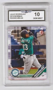2019 BOWMAN JULIO RODRIGUEZ ROOKIE BASEBALL CARD SEATTLE MARINERS CENTER FIELDER - Picture 1 of 1