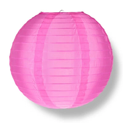 Linterna de nailon rosa intenso de 12", acanalada uniforme, duradera, decoración colgante Foto 1 de 3