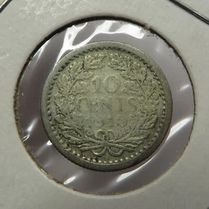 Netherlands 10 Cents 1910 Silver KM#145 (Key Date) - Picture 1 of 2