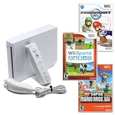 Authentic Wii Console White + Pick Games, Controllers & Cords + US Seller