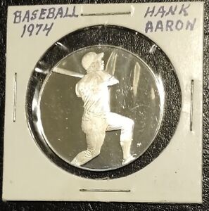 Hank Aaron 1974 Silver Commemorative Coin Atlanta Braves