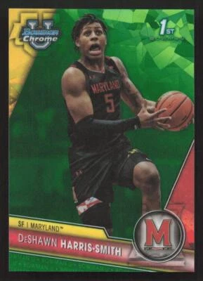 2023-24 Bowman University Chrome Sapphire DeShawn Harris-Smith Green #/99 #52 - Image 1 of 2