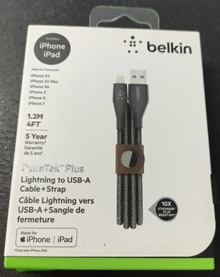 New Belkin Boost Charge Lighting to USB-A Cable & Strap 5 Feet Black - Image 1 of 3