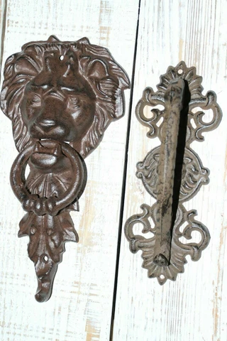 Antique Style English Cottage Door Knocker / Door Pull, Cast Iron - HW-21 Cover