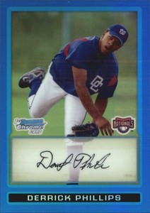 2009 Bowman Chrome Prospects Blue Refractors #BCP86 Derrick Phillips /150