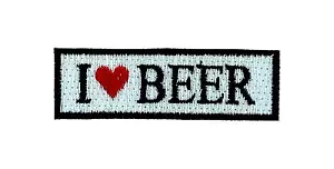 Patch patches embroidered iron / sew badge backpack cloth i love beer biker - Foto 1 di 1