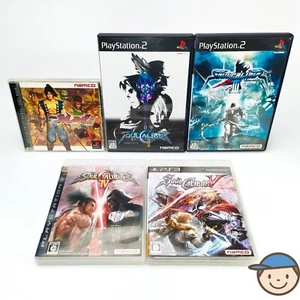 PlayStation Soul Edge Soul Calibur Ⅱ Ⅲ IV V 2 3 4 5 Namco PS1 PS2 PS3 Set Japan - Picture 1 of 24