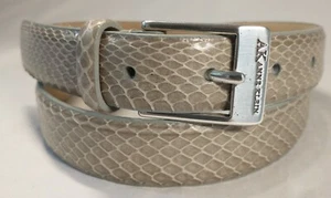 Anne Klein Women's Leather Belt Size Medium Light Beige Genuine Snakeskin - Picture 1 of 7