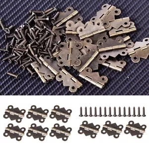 20 Scharnier+80 Schrauben Messing plattiert Scharnier kleine Schmuck Zigarre Box - Bild 1 von 5