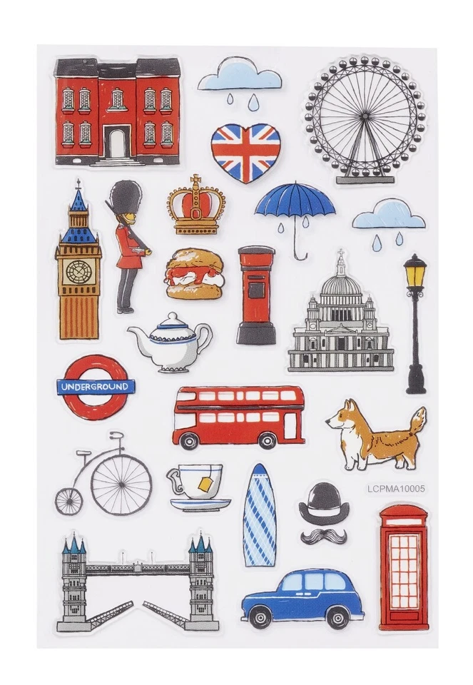 Hobbyfun GLOSSY Sticker England UK Aufkleber Sammeln Album Dekorieren Basteln - Bild 1 von 1