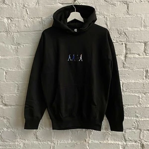 Actual Fact Abbey Road Embroidered Black Hoodie Hooded Sweatshirt