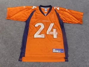 champ bailey jersey denver broncos medium reebok mens y2k orange nfl retro - Picture 1 of 15