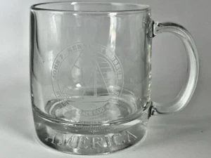 Taza de café "Victura" vintage de vidrio transparente del Museo President John F. Kennedy - Imagen 1 de 8