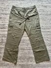 New York & Company Women?s Green Linen Cargo Pants Green Boot Cut Size 12