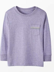 Hanna Andersson Jungen Langarm Kontrastnähte Tasche T-Shirt lila Größe 8 - Bild 1 von 6
