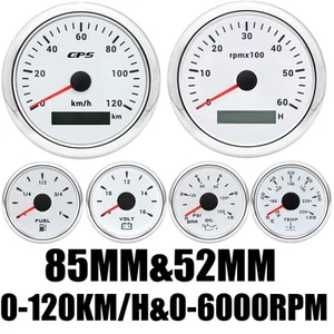 Juego de 6 medidores 85 mm GPS velocímetro 120KM/H y velocímetro calibre 8000RPM - Imagen 1 de 24