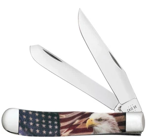 Case xx Knives Trapper Color-Infusion Patriotic 10647 Stainless Pocket Knife - Picture 1 of 4
