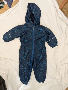 Regatta navy snowsuit puddlesuit all in one 12-18 months with hood – space print - Picture 1 of 6