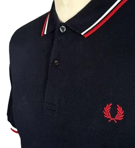 Fred Perry M3600 Polo Navy Size XL 44" Ska Mod Scooter - Excellent Condition - Picture 1 of 11
