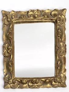 ANTIQUE ITALIAN FLORENTINE MIRROR WOOD WALL ORNATE CARVED - Picture 1 of 8