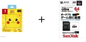 ⚡【NEW】Pokémon Pikachu Switch Card Case WITH 🎮【Switch専用】SanDisk Ultra 64GB Card - Picture 1 of 11