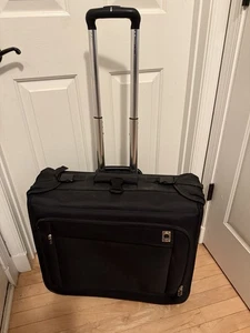 DELSEY Paris Sky Max 2.0 Black Nylon 2-Wheel Garment Bag, Black~24" Clean - Picture 1 of 17