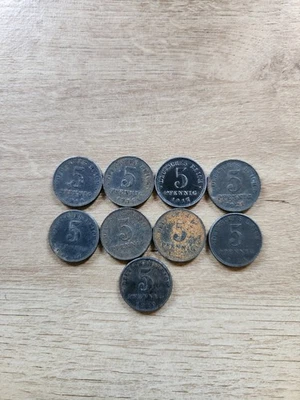 1918-1921 Germany Weimar Republic 5 Pfennig Coin WW1 ERA FREE SHIPPING Zinc Iron - Image 1 of 3