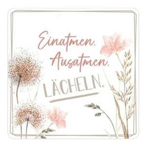 Gilde Metall Schild -Einatmen. Ausatmen. Lächeln.- - Bild 1 von 2
