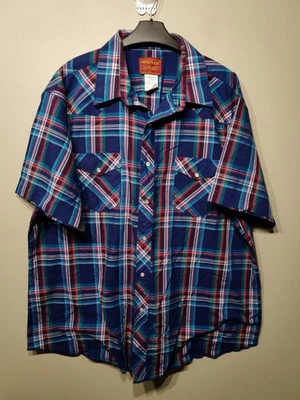 Camisa Rustler Western De Colección Para Hombres XXL X Colas Largas Perla A Presión Cuadros EE. UU. 2XL  Foto 1 de 4