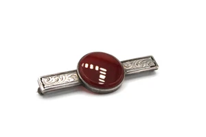 alte Brosche 835/-Silber mit Karneol Jugendstil - Bild 1 von 8
