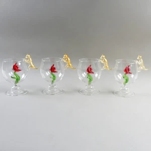 (4) Copas de vino artesanales gatito con diseño de pecera Yurana - Imagen 1 de 4