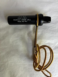 Vintage  P.S. OLT  Pekin Il   M-9   PERFECT   CROW CALL w/Braided Lanyard - Picture 1 of 7