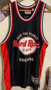 VINTAGE HARD ROCK CAFE CHICAGO BASKETBALL TRIKOT SAVE THE PLANET GRÖSSE MEDIUM - Bild 1 von 8