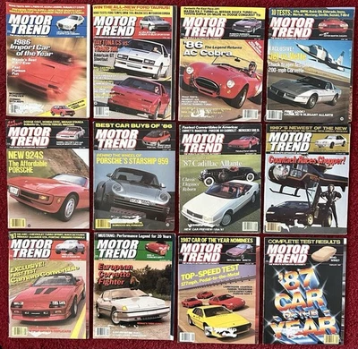 VTG Lot of 12 Motor Trend Magazine Issues Full Year March 1986-February 1987 80s - Image 1 of 4