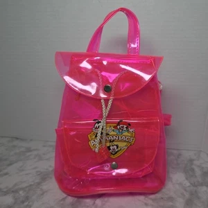 Vintage 1995 Warner Bros Animanias Cartoon Mini Clear Pink Backpack Bag - Picture 1 of 24