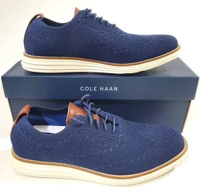 Cole Haan Original Grand Wingtip Oxford C27960 Navy Ivory Stitchlite Size 8 NEW - Image 1 of 4