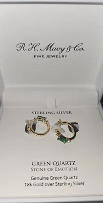 Genuine Green Quartz 18k Gold over Sterling Silver  - Image 1 of 3