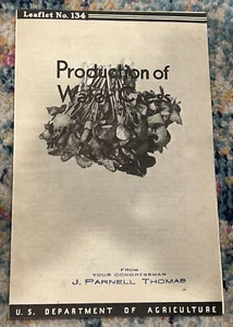 Vintage Leaflet US Dept of Agriculture No 134 Production Of Water Cress 1946 - Picture 1 of 2
