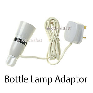 Bottle Lamp Adaptor With Flex And Plug 13A **FREE SHIPPING**