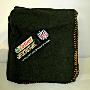 VINTAGE NFL CASTROL EDGE MOTORÖL SPONSOR SCHWARZE DECKE ÜBERWURF - Bild 1 von 3
