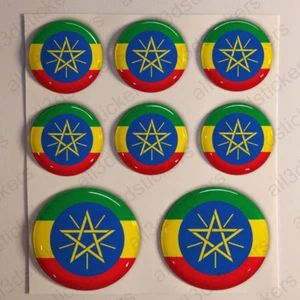 Stickers Ethiopia Gel Domed Resin 3D Flags Ethiopia Vinyl Sticker Decals Helmet - Imagen 1 de 1
