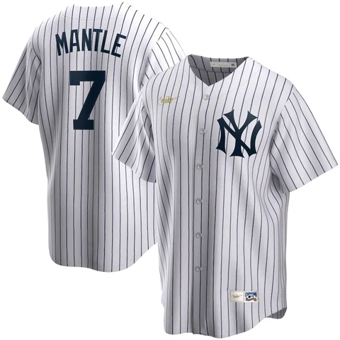 New York Yankees Mickey Mantle #7 Nike White Cooperstown Collection MLB Jersey Cover