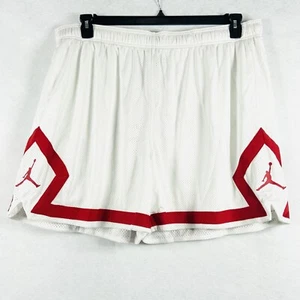 Nike Air Jordan Shorts Women 2X White Mesh Heritage Diamond Loose Fit DO5034-100 - Picture 1 of 12