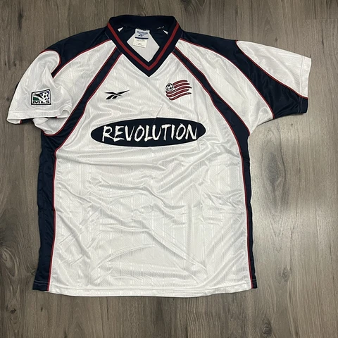 New England Revolution Jersey Johnny Torres 1998 Large Vintage White Away Kit Cover